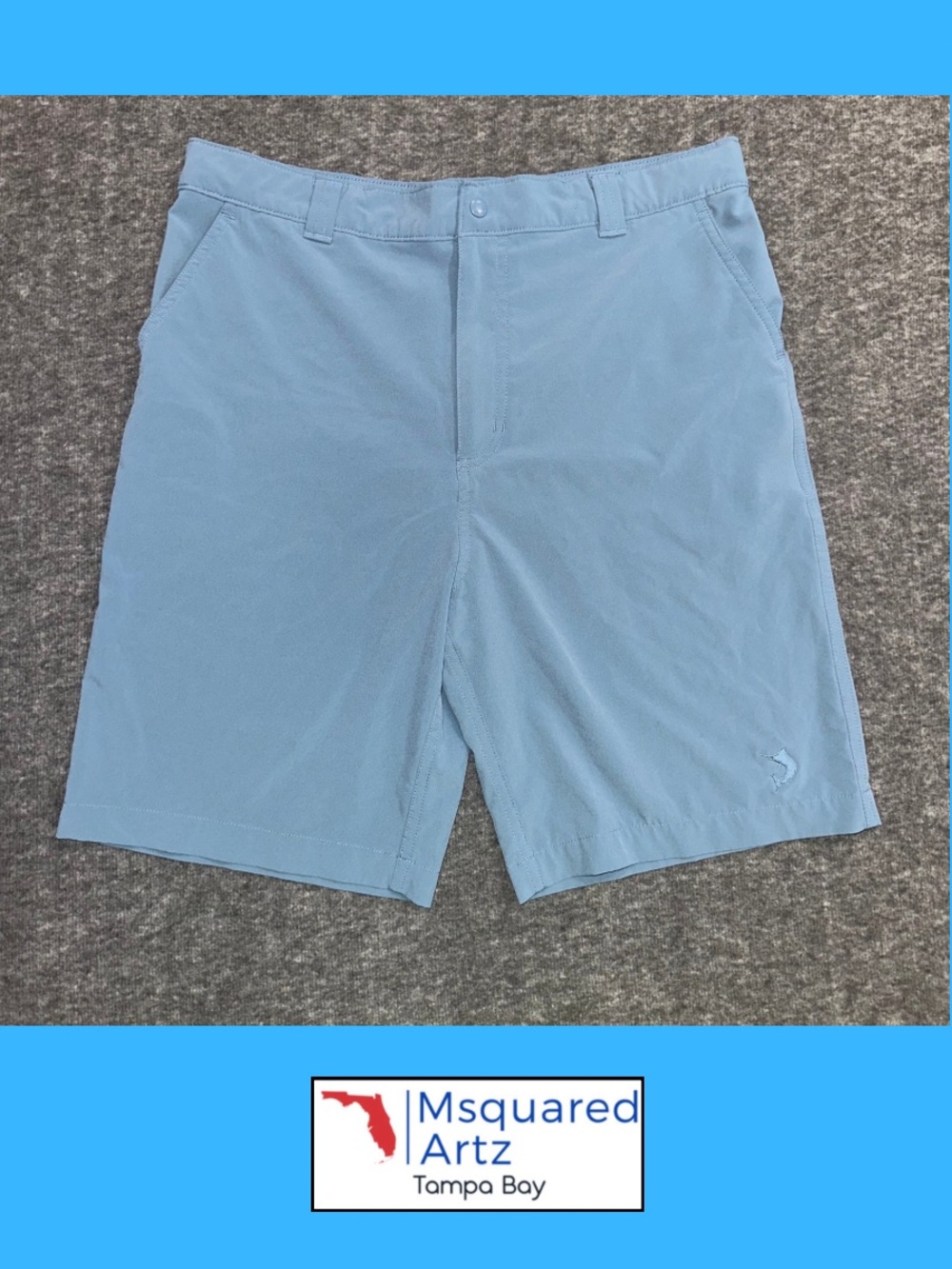 Reel Legends Boys Performance Fishing Shorts Blue Size L 12/14 Stretch Adjust